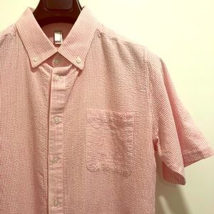 American Apparel pink seersucker shirt
